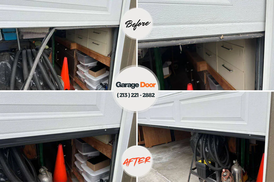 Before and after: garage door repair Oklahoma, PA